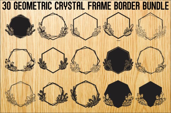 Download Geometric Crystal Frame Border Bundle - Crystal frame Collection