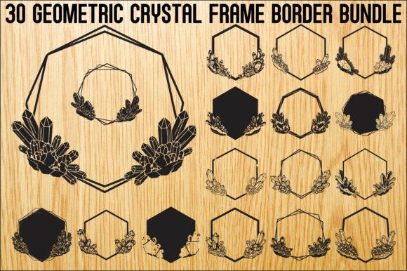 Download Geometric Crystal Frame Border Bundle - Crystal frame Collection