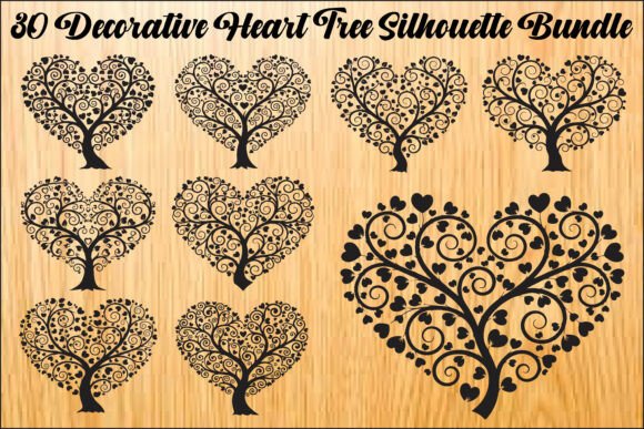 Download Decorative Heart Tree SVG Bundle - Decor Collection